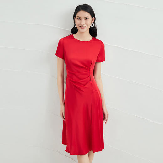 EITIE爱特爱品牌女装夏季时尚优雅高腰连衣裙中裙6607331 商品图4