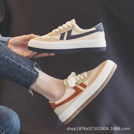 爆款休闲板鞋女韩版ulzzang潮原宿风2022学生新款百搭平底小白鞋 商品图3