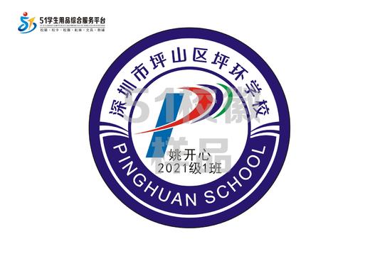 定制深圳市坪山区坪环学校熨烫校徽礼服布标姓名贴章可缝制包邮51 商品图0
