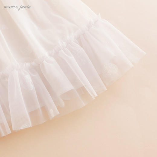 马克珍妮夏装新款 女童烫银爱心柔感网纱短袖连衣裙220978 商品图4