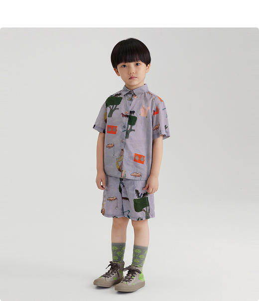 江南布衣 22年夏装新款短袖衬衣  1M4252100 商品图1