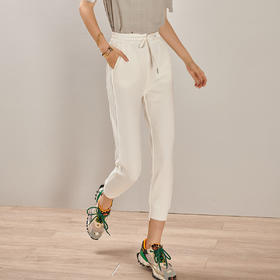 剩S/M/XL 芳外芳外针织哈伦裤夏季微弹薄款九分收脚裤女式休闲裤