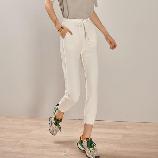 剩S/M/XL 芳外芳外针织哈伦裤夏季微弹薄款九分收脚裤女式休闲裤 商品图0