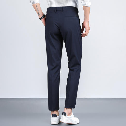 罗蒙春季男装九分西裤男士正装商务通勤百搭直筒修身显瘦弹力男裤子 商品图3