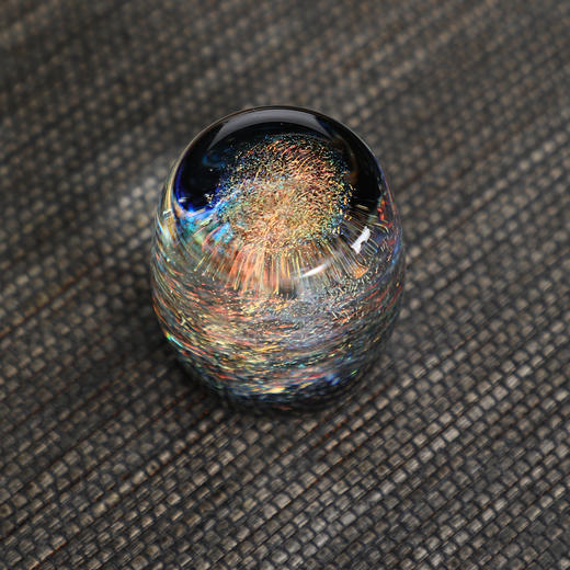 茶家吉橙 定制星空斑斓小盖置耐热玻璃高端盖碗茶具配件高档手工摆件 商品图2