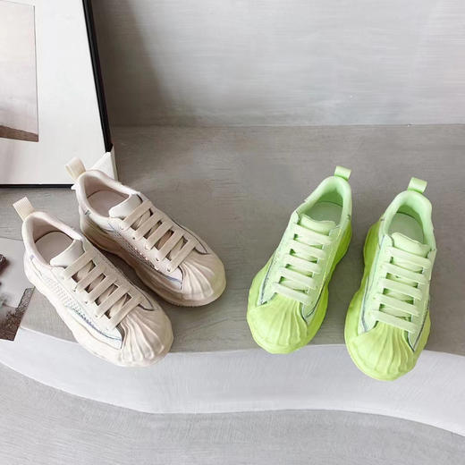 lfgj jeans BB098 真皮网面面料内里单里圆头系带溶解鞋平底软底女鞋 商品图0