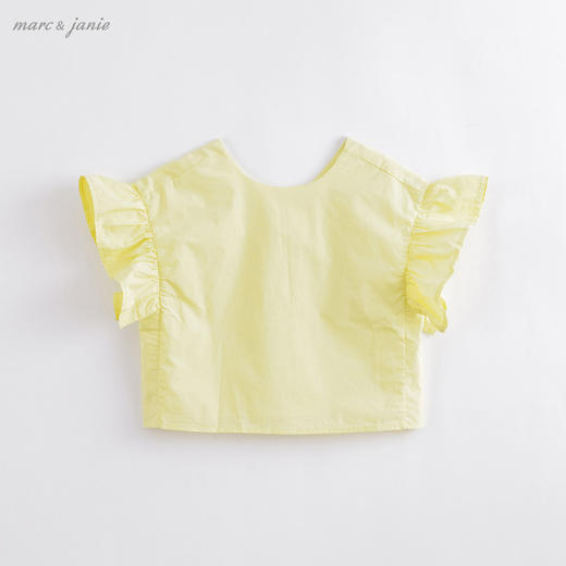 马克珍妮夏装新款 女童花边袖纯棉小衫 儿童上衣20353 商品图0