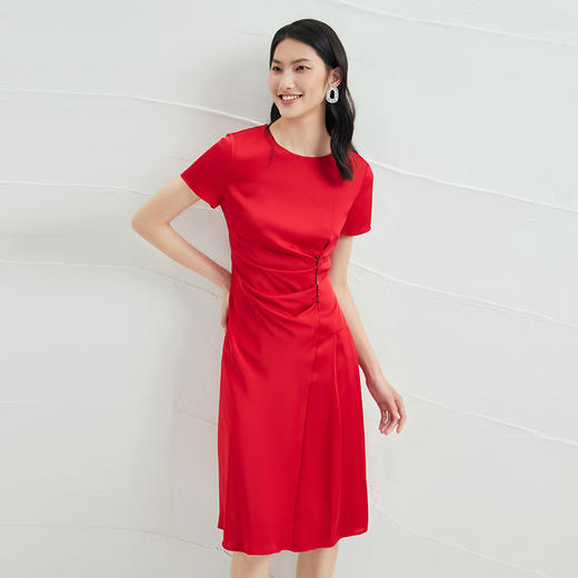 EITIE爱特爱品牌女装夏季时尚优雅高腰连衣裙中裙6607331 商品图3