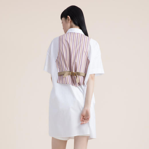 谜底衬衫连衣裙2022夏季新款纯棉兔子先生印花H型中长裙222ML0591 商品图2