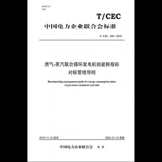 【按需印刷】T/CEC250-2019 燃气-蒸汽联合循环发电机组能耗指标对标管理导则 商品图0