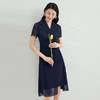 EITIE爱特爱女装夏季新款雪纺拼接V字领连衣裙女6607362 商品缩略图2