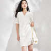 芳外镂空蕾丝开衫裙2夏季新款镂空蕾丝淑女V领开衫连衣裙 商品缩略图1