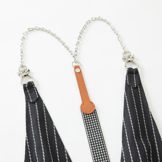 谜底背带短裤女2022夏季复古条纹马夹廓形222MK0514 商品图3