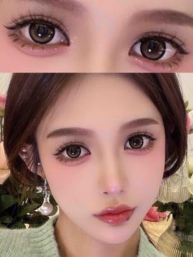 【大直径日抛】费列罗 Papadox | 大直径14.5 , 着色14.0 | 【一盒10片，多盒购买更划算，选款色板在详情页内】，棕色混血美瞳 | 粗黑边狗狗眼