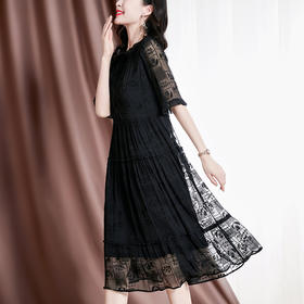 气质优雅，经典耐看新款桑蚕丝顺纡绣花连衣裙SM-82296531