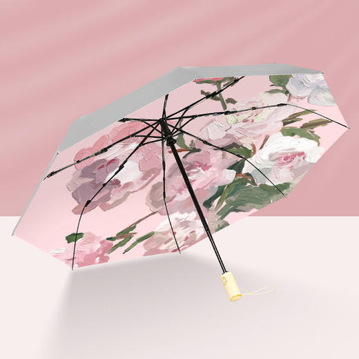 钛银防晒防紫外线遮阳伞女夏自动折叠小巧便携太阳伞晴雨两用 商品图4