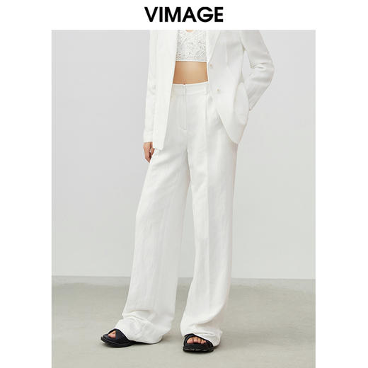 VIMAGE/纬漫纪夏季新款通勤职业干练时尚显瘦西装裤直筒长裤女V1705320 商品图4
