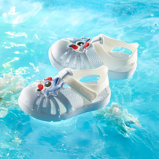 卡特兔女童凉鞋男童沙滩鞋夏季宝宝洞洞鞋2022年小童拖鞋速干童鞋 商品图3