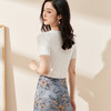 米思阳2025秋夏新款简约白色针织T恤小性感半透露肩短袖上衣0882 商品缩略图4