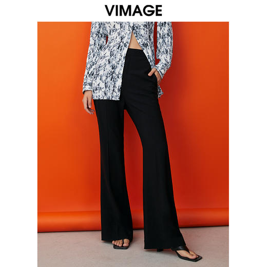 VIMAGE/纬漫纪夏季新款职业干练显瘦西装裤直筒长裤女V1705333 商品图0