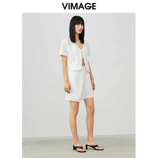VIMAGE/纬漫纪夏季新款高腰宽松轻薄西装短裤V1705319 商品图1