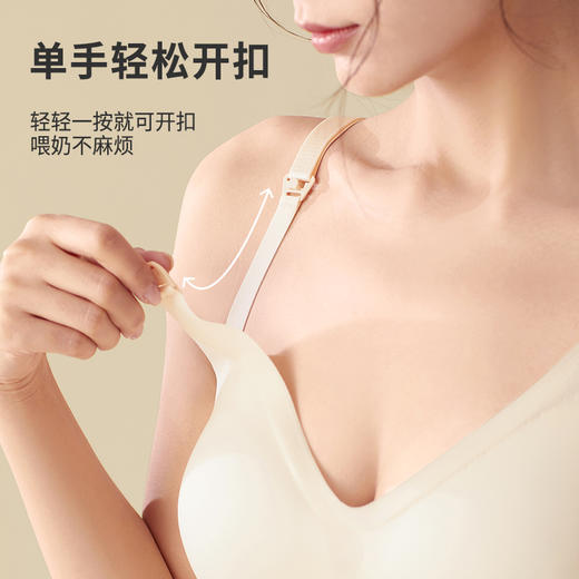 都市丽人内衣快乐妈咪超薄双弹三排扣无钢圈3/4杯孕哺文胸LB22U5 商品图1