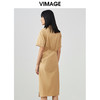 VIMAGE/纬漫纪夏季新款洋气时尚收腰显瘦露腰裙摆开叉连衣裙V1707336 商品缩略图4