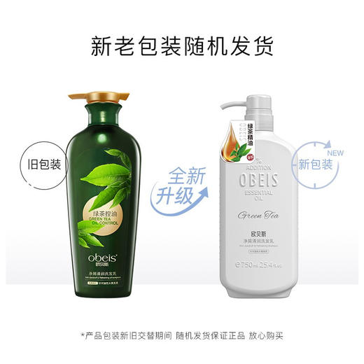 欧贝斯(obeis)精油奢养净屑控油水润洗发水750ml/500ml（针对油性头屑发质 绿茶精油 强韧发根 舒缓止痒） 商品图5