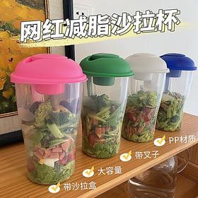 早餐沙拉杯梅森杯带勺盖酸奶杯便携牛奶低脂减重健康瘦体杯