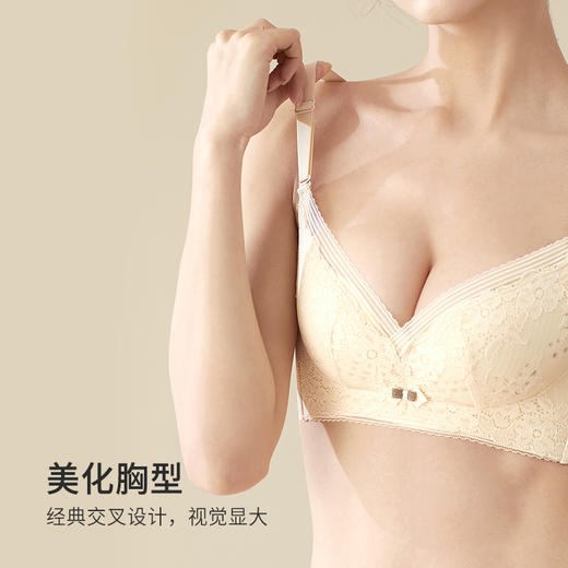都市丽人内衣聚拢升杯超薄蕾丝三排扣树脂胶圈3/4杯常规文胸LB22E4 商品图4