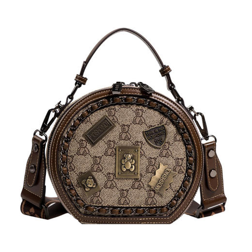 2022春夏 质感小包包 女包 新款 徽章 单肩 斜挎包 时尚小圆包 北包包 包邮 商品图0