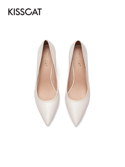 接吻猫超高跟鞋女2022年春夏季新款通勤气质尖头细跟羊皮单鞋女鞋32122-12 商品图4