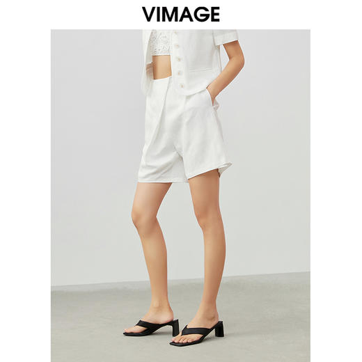VIMAGE/纬漫纪夏季新款高腰宽松轻薄西装短裤V1705319 商品图2
