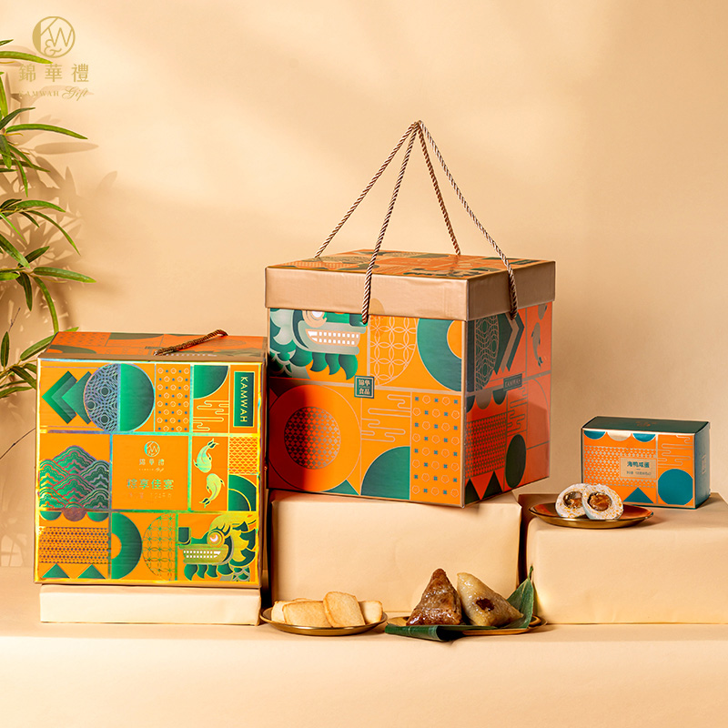 【乐在其粽 限时拼团】锦华礼粽享佳宴鲜肉蛋黄蜜枣甜粽子鸭蛋饼干盒装1240g 不参与返券活动