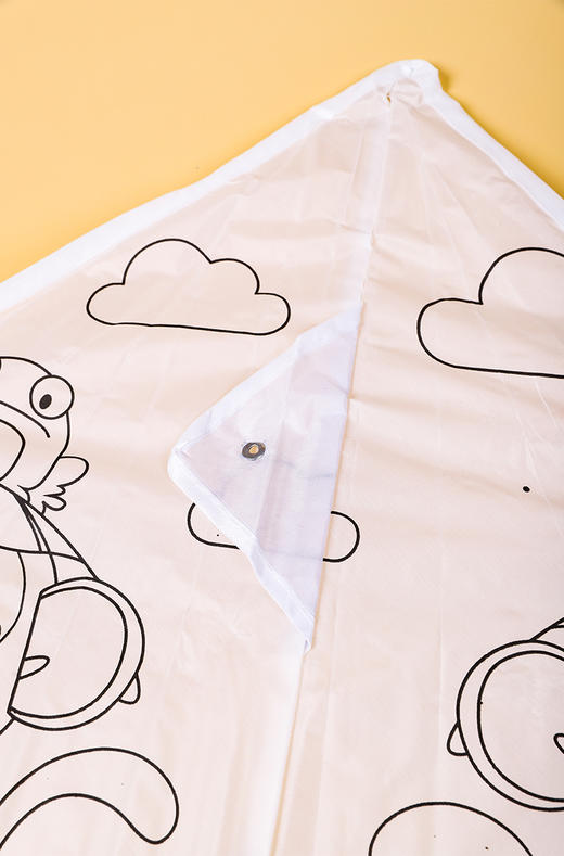 直播间-单件包邮-DIY涂色风筝套装（风筝一枚，12色水彩笔一包，30米风筝线轴） 商品图2