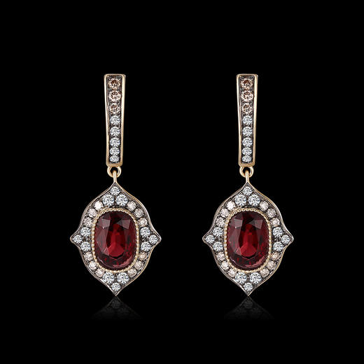 Retro Chic意大利复古时尚首饰火焰公主尖晶耳环 商品图2