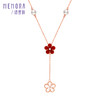 MEMORA诗普琳勿忘我系列玫瑰18K金红玛瑙贝母珍珠钻石双花项链套链(约2.3g)KN302201 商品缩略图4