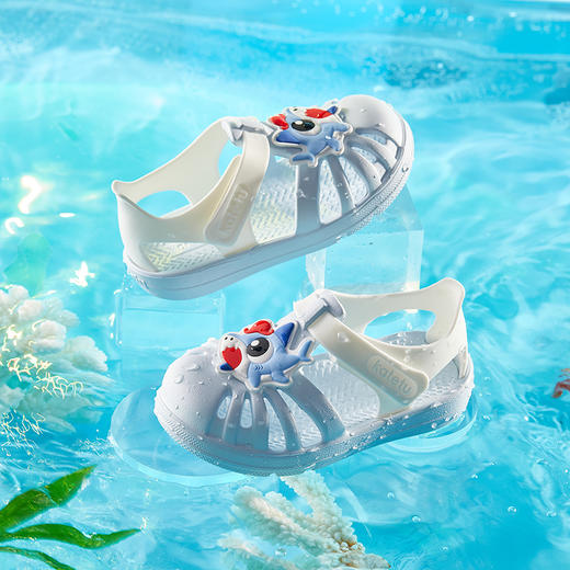 卡特兔女童凉鞋男童沙滩鞋夏季宝宝洞洞鞋2022年小童拖鞋速干童鞋 商品图2