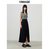 VIMAGE/纬漫纪夏季新款优雅时尚高腰开叉百搭半身裙女V1706322 商品缩略图1