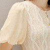 剩S 芳外优雅蕾丝裙夏季纽花设计淑女泡泡袖连衣裙 商品缩略图4