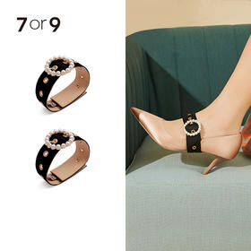 【商城积分换购】2.0黑色珠扣锻面饰带