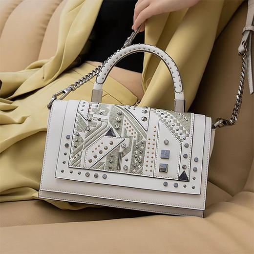 【明治】艺术朋克牛皮手提单肩包 商品图0