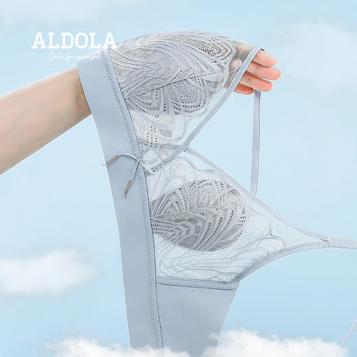 雅黛丽内衣女聚拢小胸薄款2022新款兔耳杯文胸蕾丝性感显胸小胸罩 商品图0