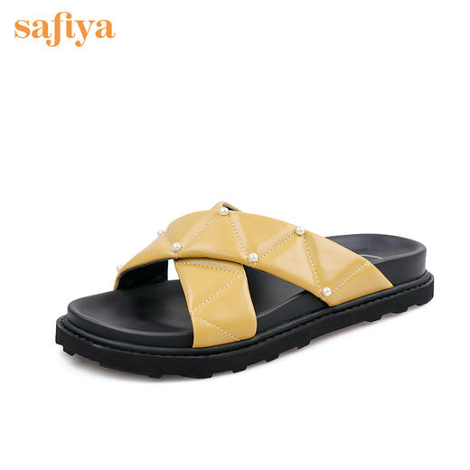 Safiya索菲娅交叉带小珍珠厚底凉拖2022夏季外穿拖鞋SF22110103 商品图3