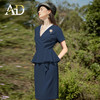 AD高级感轻奢职业连衣裙夏工作服高端酒店前台工作装女显瘦西服裙 商品缩略图4