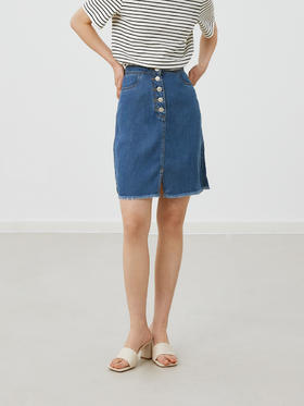 HeyDress复古天丝牛仔半身裙女夏季薄款高腰显瘦百搭小个子短裙子