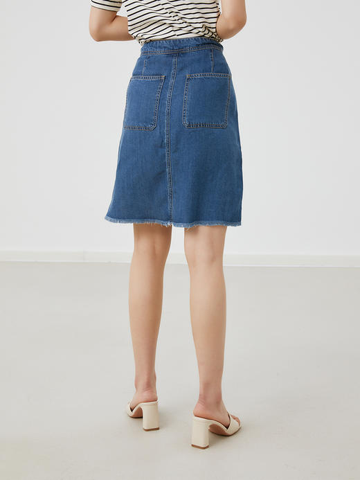 HeyDress复古天丝牛仔半身裙女夏季薄款高腰显瘦百搭小个子短裙子 商品图4