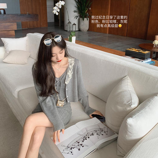 金蘑菇菇【甜心玛丽两件套】纯欲嗲甜～整个被温柔可爱住针织套装 商品图2