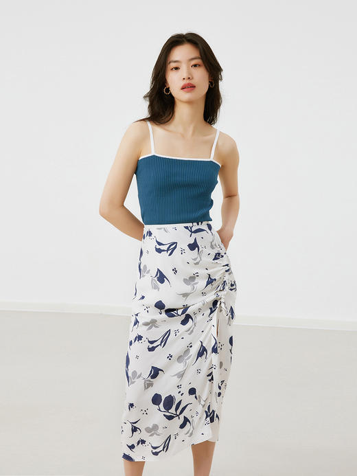 HeyDress针织吊带背心女夏季撞色边设计感别致内搭短款小众上衣 商品图2