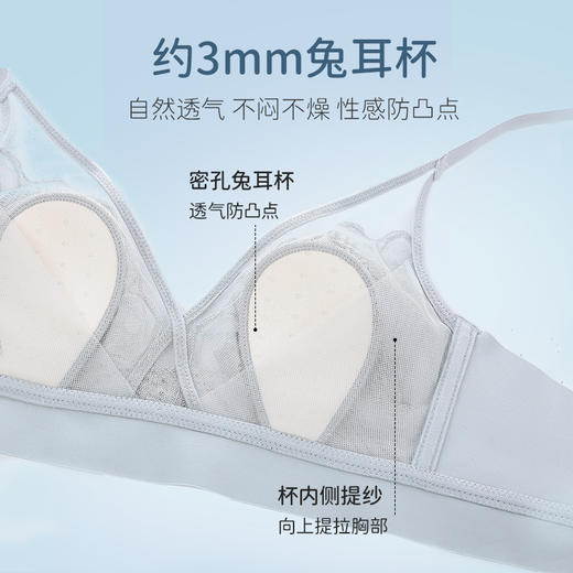 雅黛丽内衣女聚拢小胸薄款2022新款兔耳杯文胸蕾丝性感显胸小胸罩 商品图3